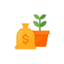 Dollar sack and potted plant depicting how assets grow in a Fund | Learnbonds