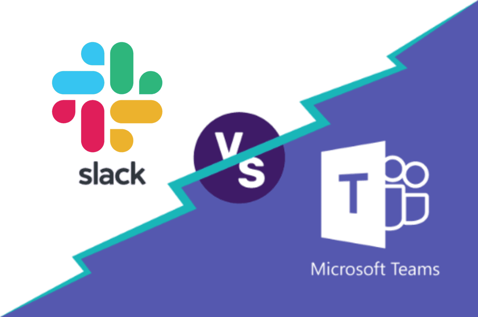 Slack vs Microsoft Teams logo