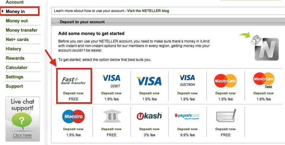 Step 2: Fund Your Neteller Account